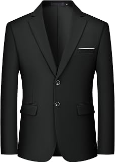 MAGE MALE Men's Slim Fit 2-Button Blazer Jacket - Wedding Business Party Suit Blazer Polyester Viscose Blend