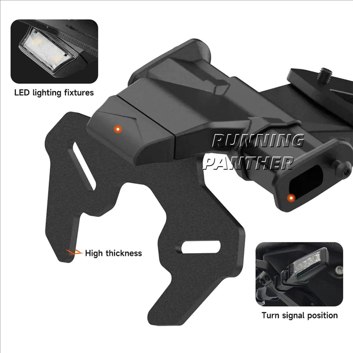 New Motorcycle License Plate Bracket Holder License Plate Mount Fender Eliminator Kit Compatible with 1390 Super Duke R 2024-UP Rear Short Tail Stock License Plate Holder Tailstock Frame Bracket Black