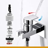Ibergrif M22019 Handheld Bidet – Muslim Shower Shattaf for Toilet, WC & Personal Hygiene, Chrome, Complete Kit with Hose and Shut-Off Valve - 5
