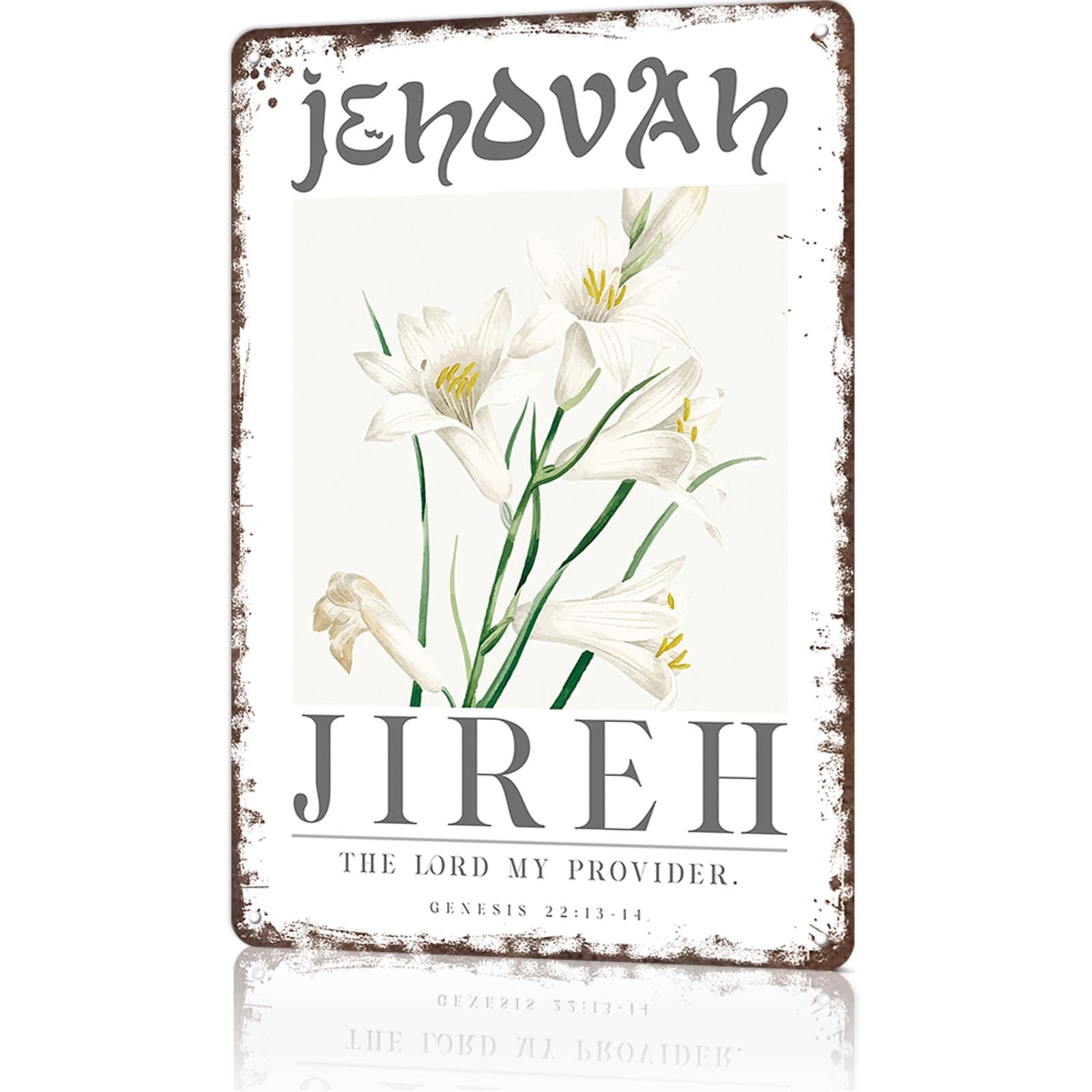 KWQDOZF Funny Metal Sign Jehovah Jireh My Provider Vintage Tin Signs Poster For Home Room Bedroom Office Decor 8x12inch