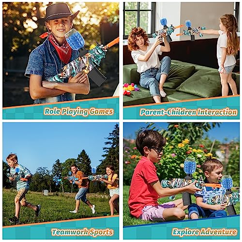 Electric Gel Ball Blaster With 90000+ Water Beads, Eco-Friendly Splatter Ball Blaster, For Outdoor Games Toys For Activities Team Games, 12+ Birthday Gifts, For Boys And Girls Adult, Aqua #TOP4