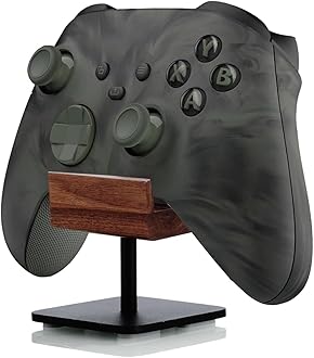 Walnut Controller Holder for Desk – Premium Wood Gaming Controller Stand for Xbox, PS5, PS4, Cool Gamer Gifts for Men, Husband, Boyfriend, Gaming Room Organizer(2 Pack)