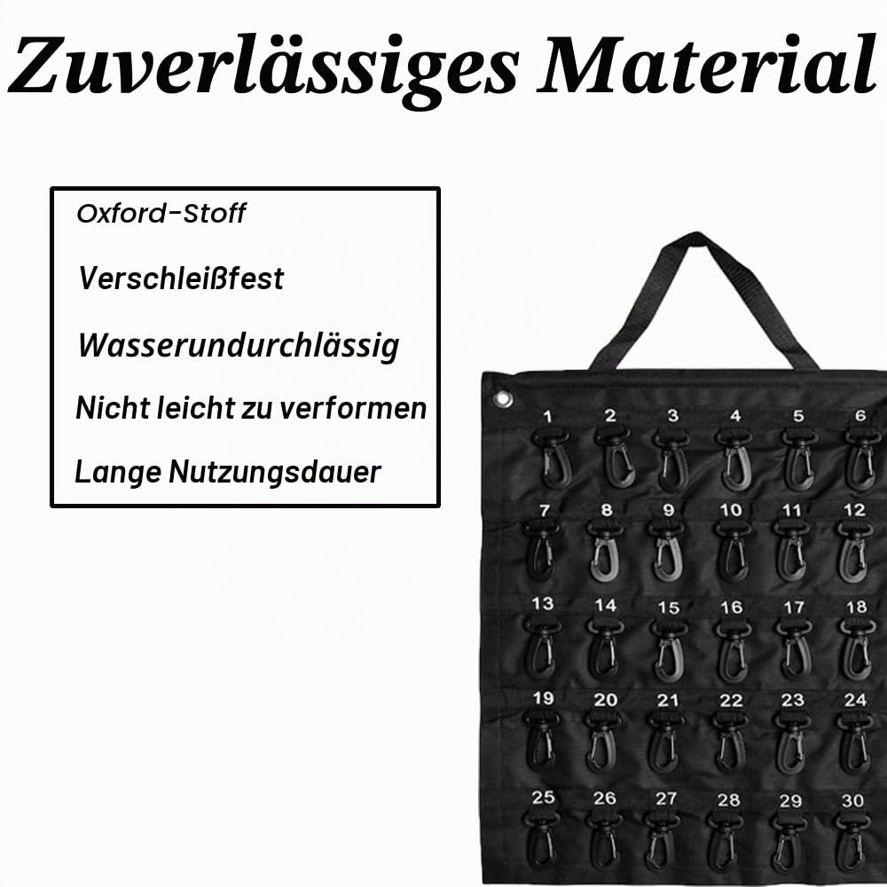 Rollbares Schlüsseletui, tragbarer Schlüssel-Organizer, aufrollbare Schlüsseltasche für Hotelpersonal, Sicherheitskräfte, Immobilienagenten, Wartungsarbeiter (50 Positionen)