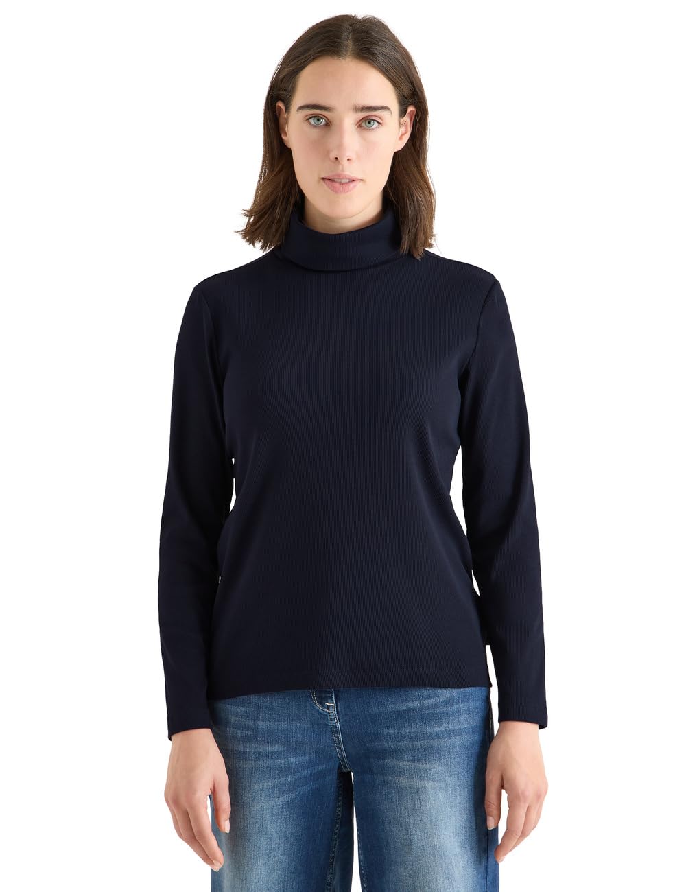 Cecil Damen Langarmshirt in Rippstruktur