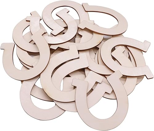 Miniatura 2 de VERNUOS 36 piezas de recortes de herradura de madera sin terminar para manualidades, bodas, fiestas y cumpleaños