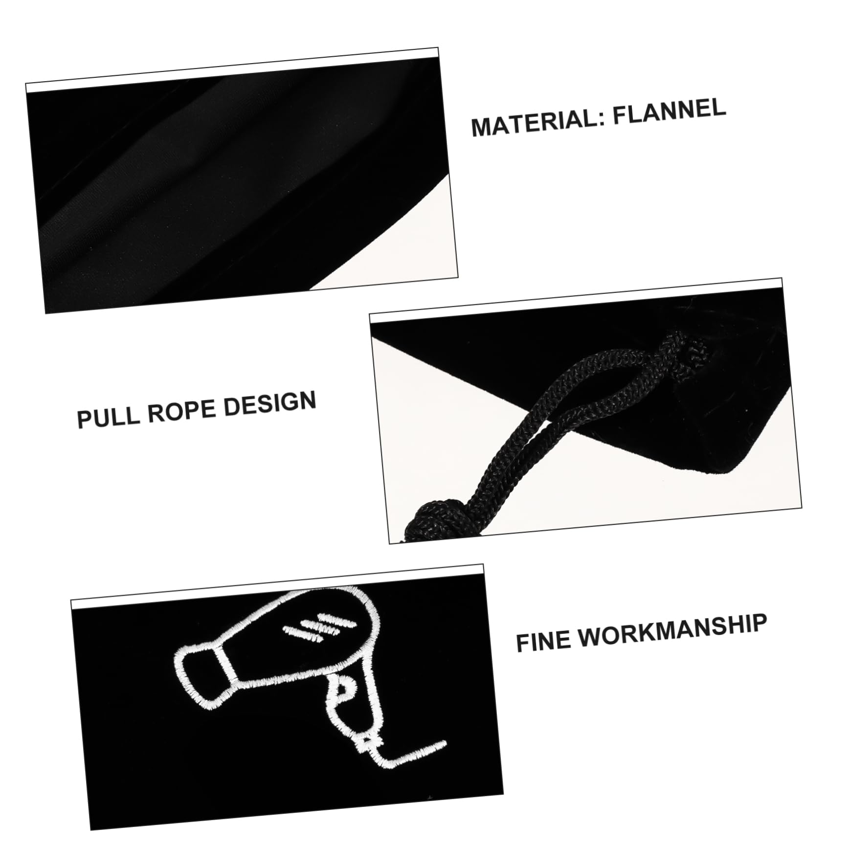 DOITOOL Bolsa De Terciopelo Para Almacenamiento De 10 Piezas Organizador Universal De Forro Polar Para Secador De Pelo Con Cordón Para Artículos De Tocador Pequeña De Franela
