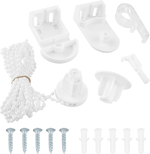 ZZLZX 1 juego de cuentas de cabeza de control de sombra enrollable (5 tornillos) gancho de posicionamiento de 0.98 pulgadas (0.984 in) con cierre de