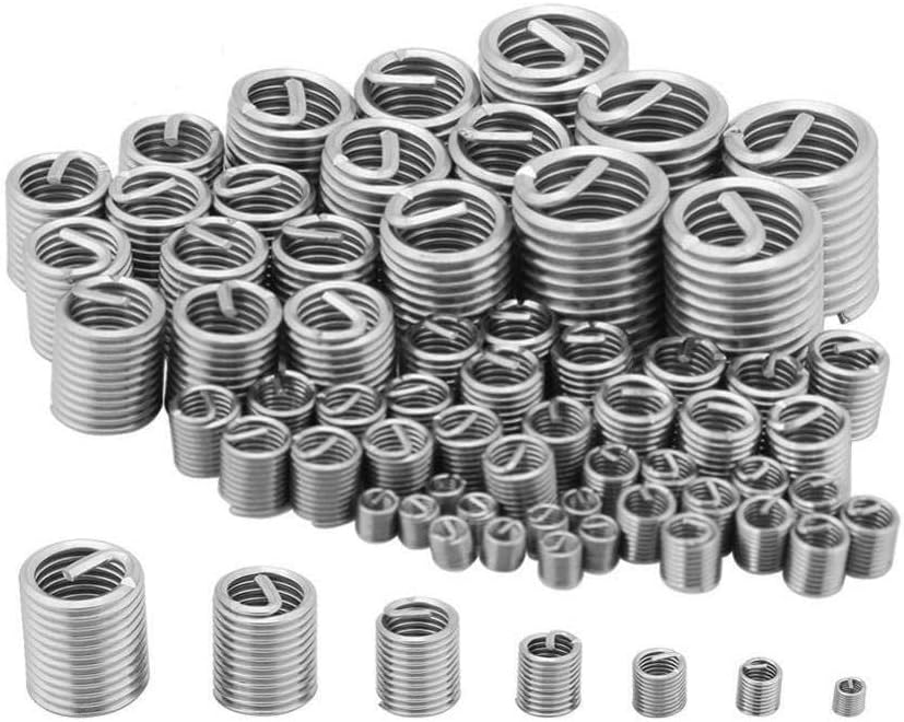 KROST 300pcs SS Wire Thread Insert Metric M3 M4 M5 M6 M8 M10 M12 Helicoil Thread Repair Kit, elicoil Thread Repair Insert Assortment (300pcs)