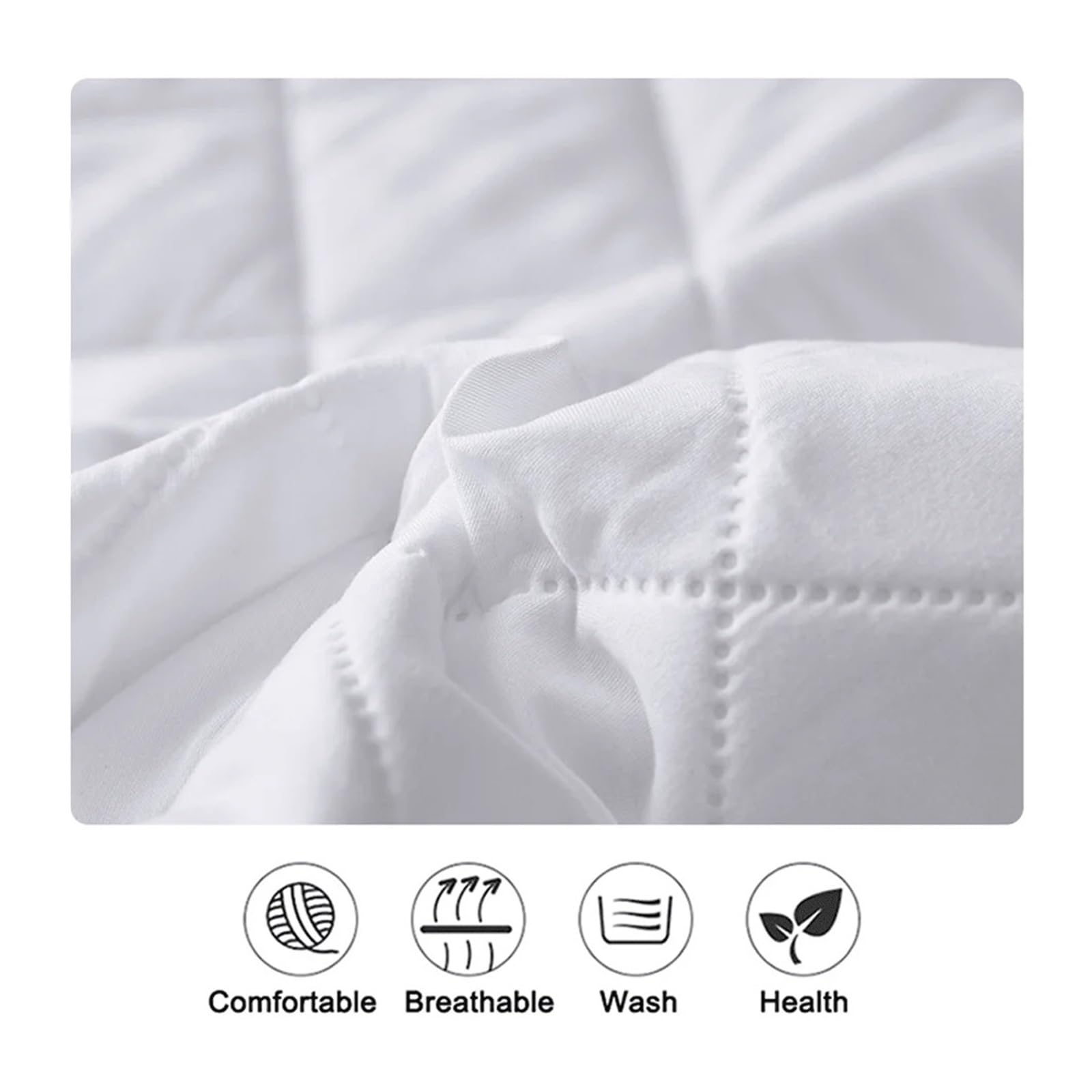 Sobrecolchón Acolchado de Microfibra Funda de colchón Impermeable, Sábana Ajustable, Protector de colchón(Gray,150x200x30cm)