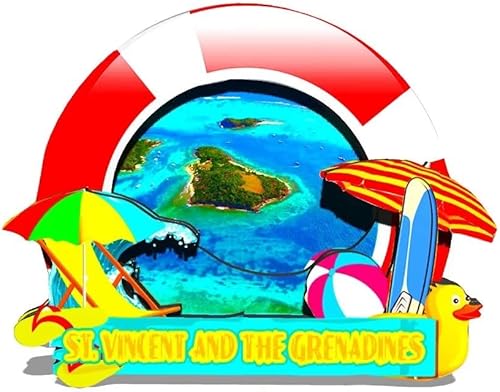 Imán de San Vicente y las Granadinas de San Vicente y las Granadinas para nevera de madera 3D, recuerdos coleccionables de viaje, decoración hecha a