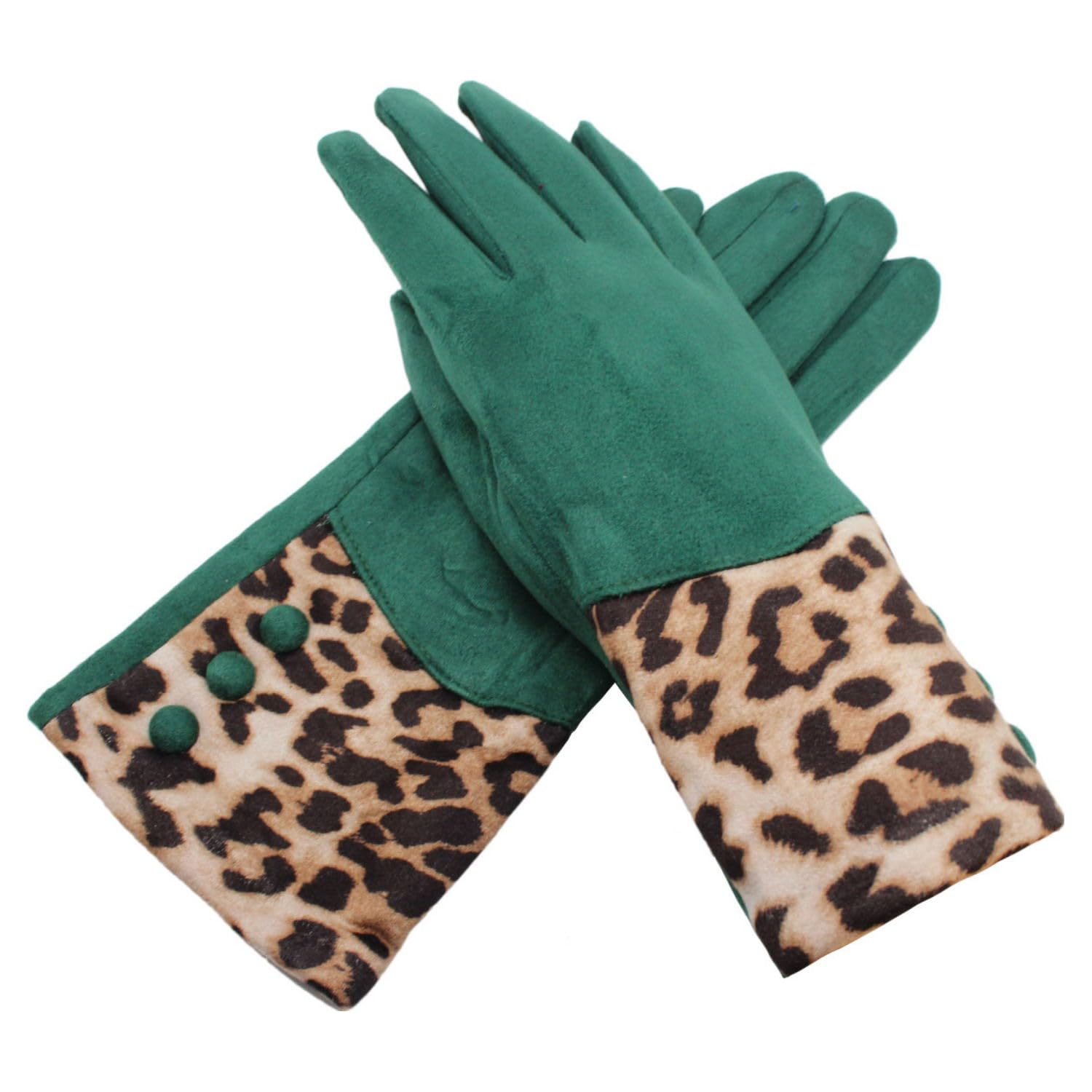 A2ZUKFASHION New Women's Warm Soft Cosy Thick Fleece Ladies Winter Leopard Print Thermal Gloves