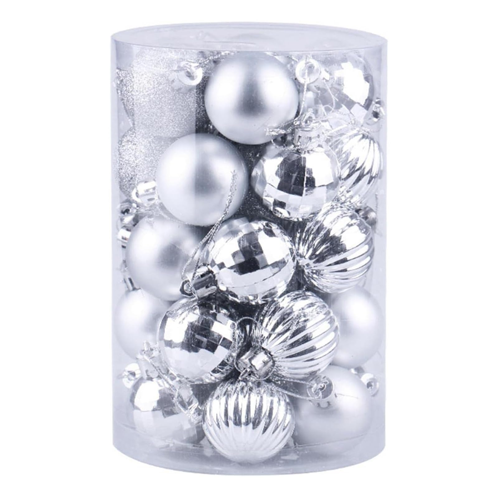 Lot de 34 Boules de Noël argentées for décoration de Noël, fête, Mariage