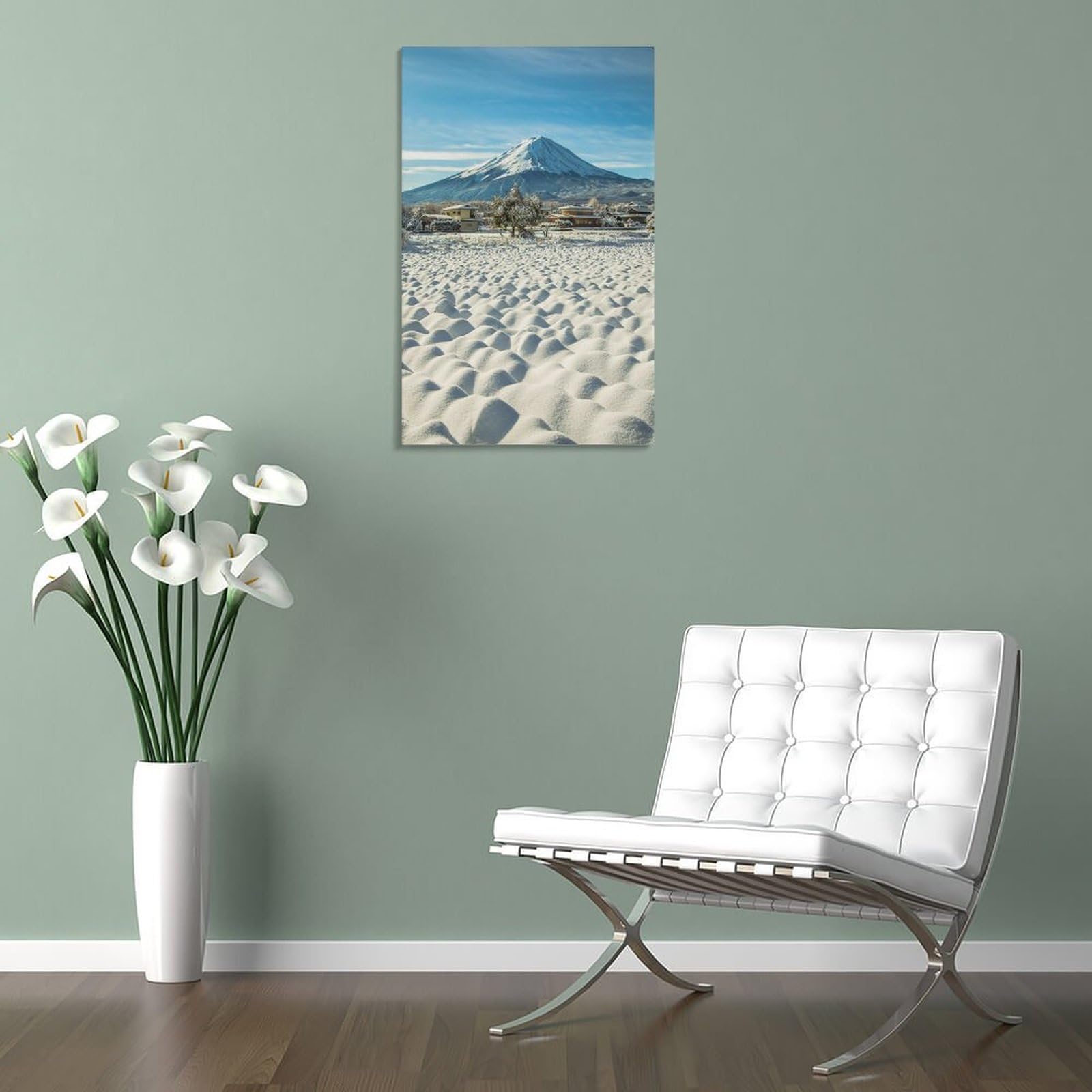 Amazon.co.jp: 絵画 冬の富士山の雪景色インテリア 絵画 富士山の写真