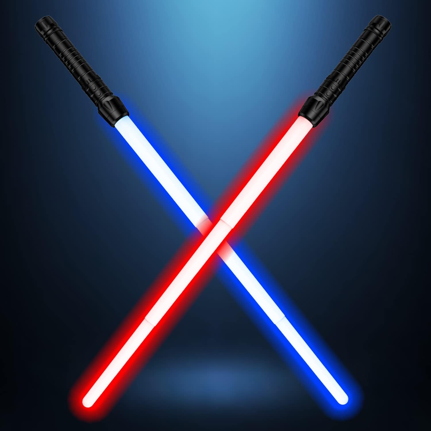 Expandable Light Up Saber with FX Sound Swords Set with Realistic Handle for Kids