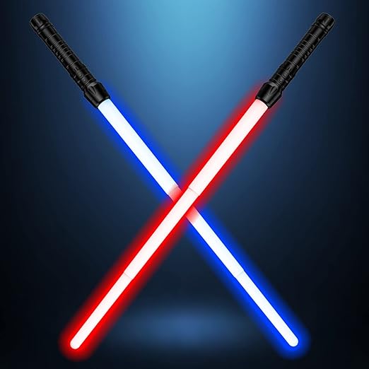 Light Up Saber with FX Sound, Light Sabers for Kids, Retractable Light Swords Gifts Set for Boys Girls Birthday, Christmas, Halloween Parties, 7 Colors LED Glow in The Dark Toy for Kids Adult