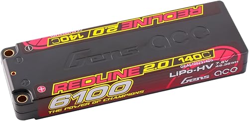 Miniatura 3 de Gens ace Redline 2.0 Series 6100mAh 2S Lipo Batería 140C 7.6V HV HardCase Lipo Batería (2 piezas)