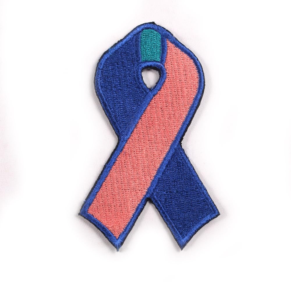 Thyroid - All Cancer Ribbons + Cancer Survivor Ribbon Collection - Embroidered Badge Iron on Transfer Fabric Applique