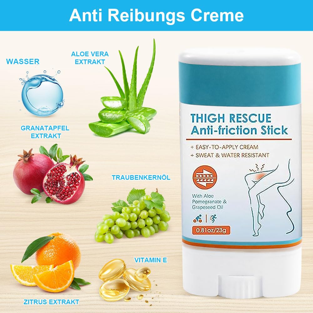 Pack of 2 Anti Friction Cream, Summer Saver Anti Wound Rubbing Stick, Waterproof Anti Chafing Stick Thigh - Image 4