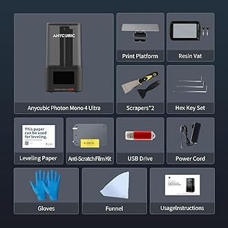 ANYCUBIC 10K Resin 3D Printer, Photon Mono 4 Ultra 7'' Mono LCD Display with COB Light Source, Max Print Speed Up to 120mm/h, Print Size 6.04'' x 3.42'' x 6.49''