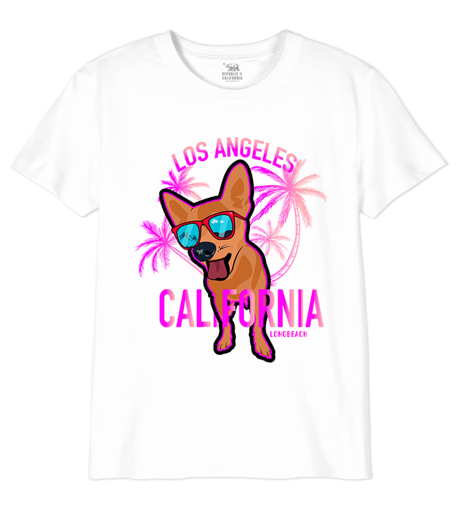 Republic Of California "Los Angeles Chihuahua" GIREPCZTS051 Koszulka dziewczęca, biała, rozmiar 06 lat, biały, 6 lat