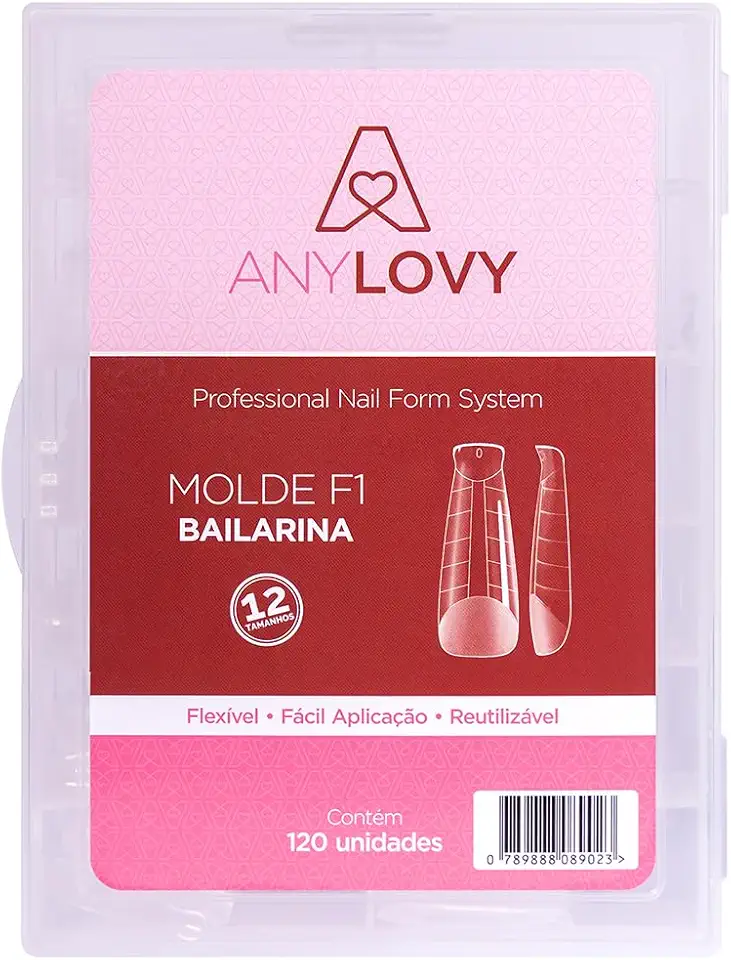 Molde F1 Bailarina Unhas De Gel Acrigel Anylovy 120 Unidades
