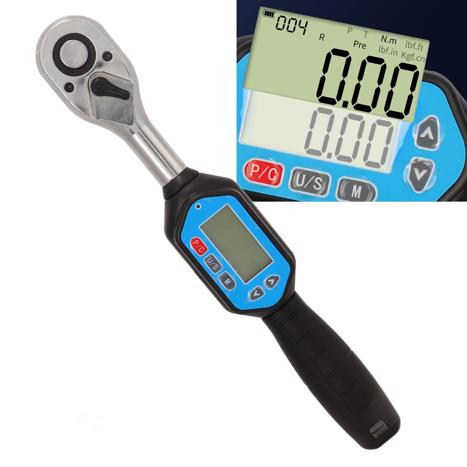 TOOLSGO Torsion Wrench 1/2in Connector 100Nm Digital Display Alarm 72 Teeth Torsion Wrench With Storage Box for Maintenance