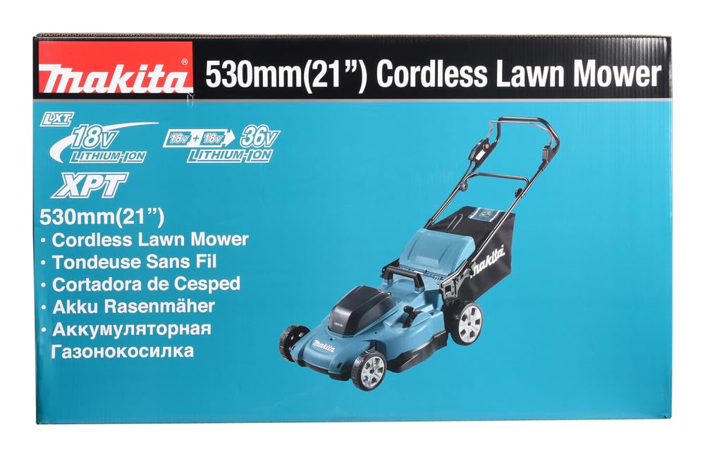 Makita DLM538Z Akku-Rasenmäher 2x18V (ohne Akku, ohne Ladegerät), Petrol