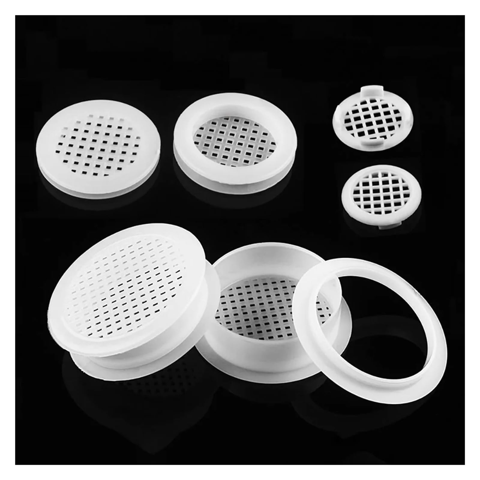 Lüftungsgitter 10 Stück 3 mm-18 mm Kunststoff rund