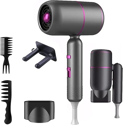 Miniatura 1 de XLSBZ Secador de pelo, secador de pelo iónico profesional de 2000 W con difusor y boquillas, potente secador de pelo para secado rápido, secador