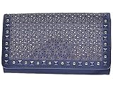 GT collection Womens Fashion Floral Pattern Clutch Bag - Navy