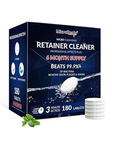 Tabletas limpiadoras de retenedores para limpieza Invisalign, tabletas de limpieza intensiva de dentaduras postizas que eliminan el olor y la placa