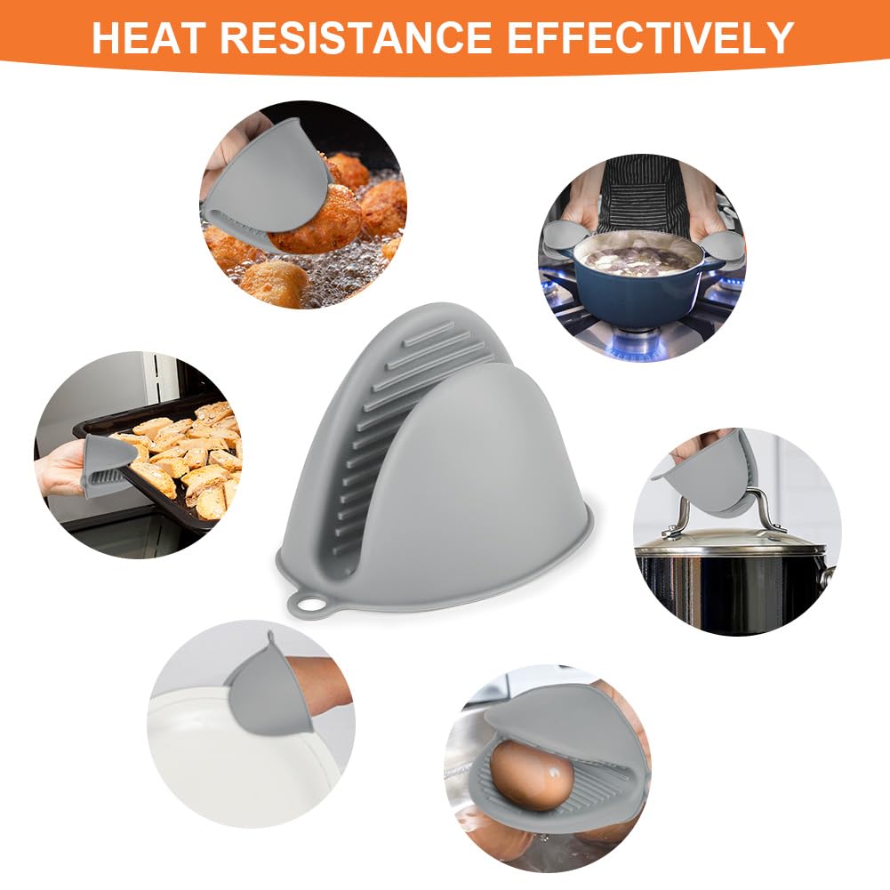 AUAUY Presine Silicone Da Cucina - 2 Guanti Mini Antiscivolo Per Forno E Griglia - Foto 6