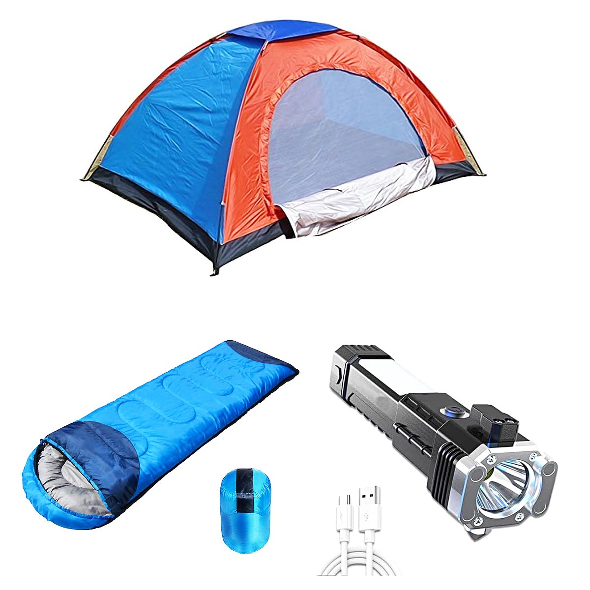 Shopper52 Camping Tent Portable Foldable Tent for Picnic/Hiking/Trekking Tent Dome Tent 8 Person Tent with Camping Bag Sleeping Bag and Car LED Torch - 8TENTSLEEPINTORH-image-15