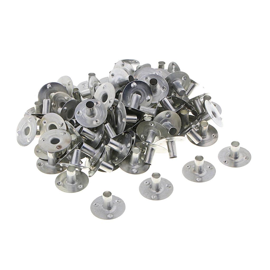 100 Pieces Metal Candle Wick Sustainers Tabs Base for Candle Making 20x4 mm