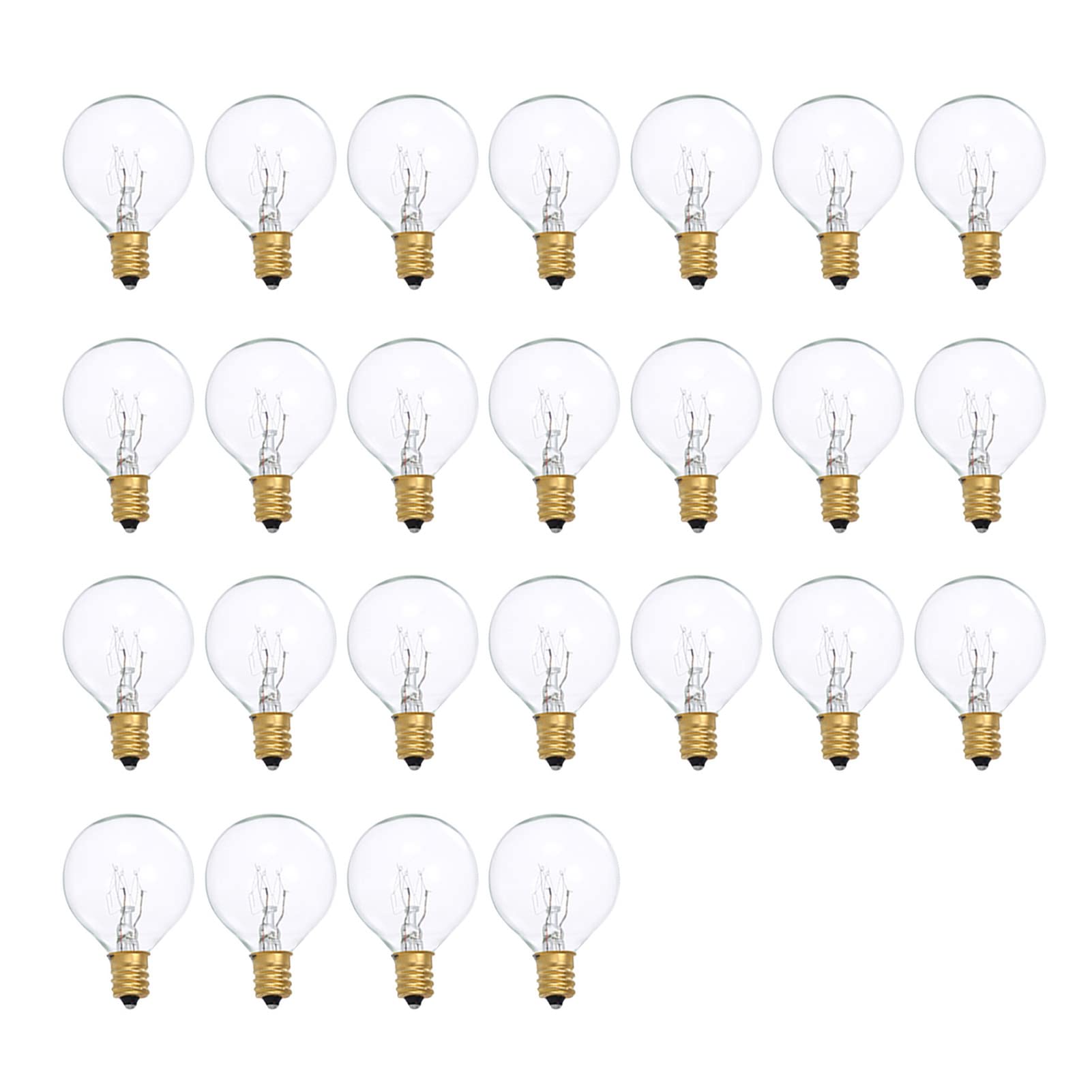 G40 Light Bulbs, Replacement G40 Tungsten Bulb Lamp 7W 220-240V Clear Globe Bulb E12 Base Light Bulbs for Indoor Outdoor Patio Decor Home Wedding Party Decoration 25 Pack