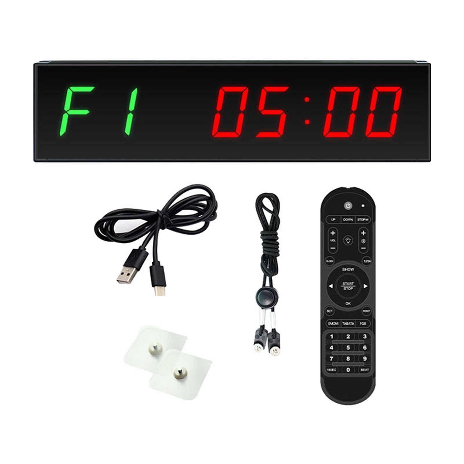 JAZZY PEARLS® Interval Timer Clock Countdown LED Gym Timer Clock for Outdoor Training Home Green-Sporting Goods-Fitness, Running & Yoga-Fitness Technology-Stopwatches-image-9