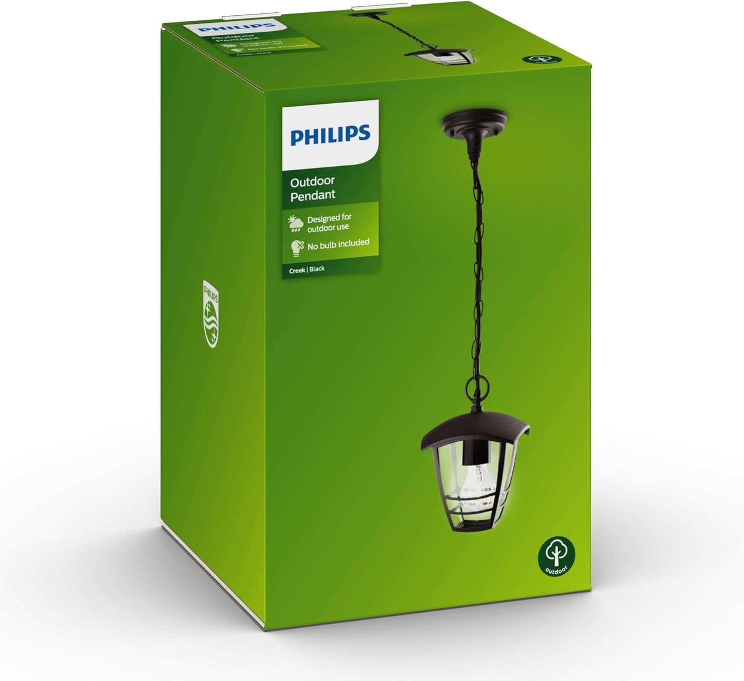 Philips My Garden Creek - Lámpara colgante, 1 x 60 W, 220 V, color negro