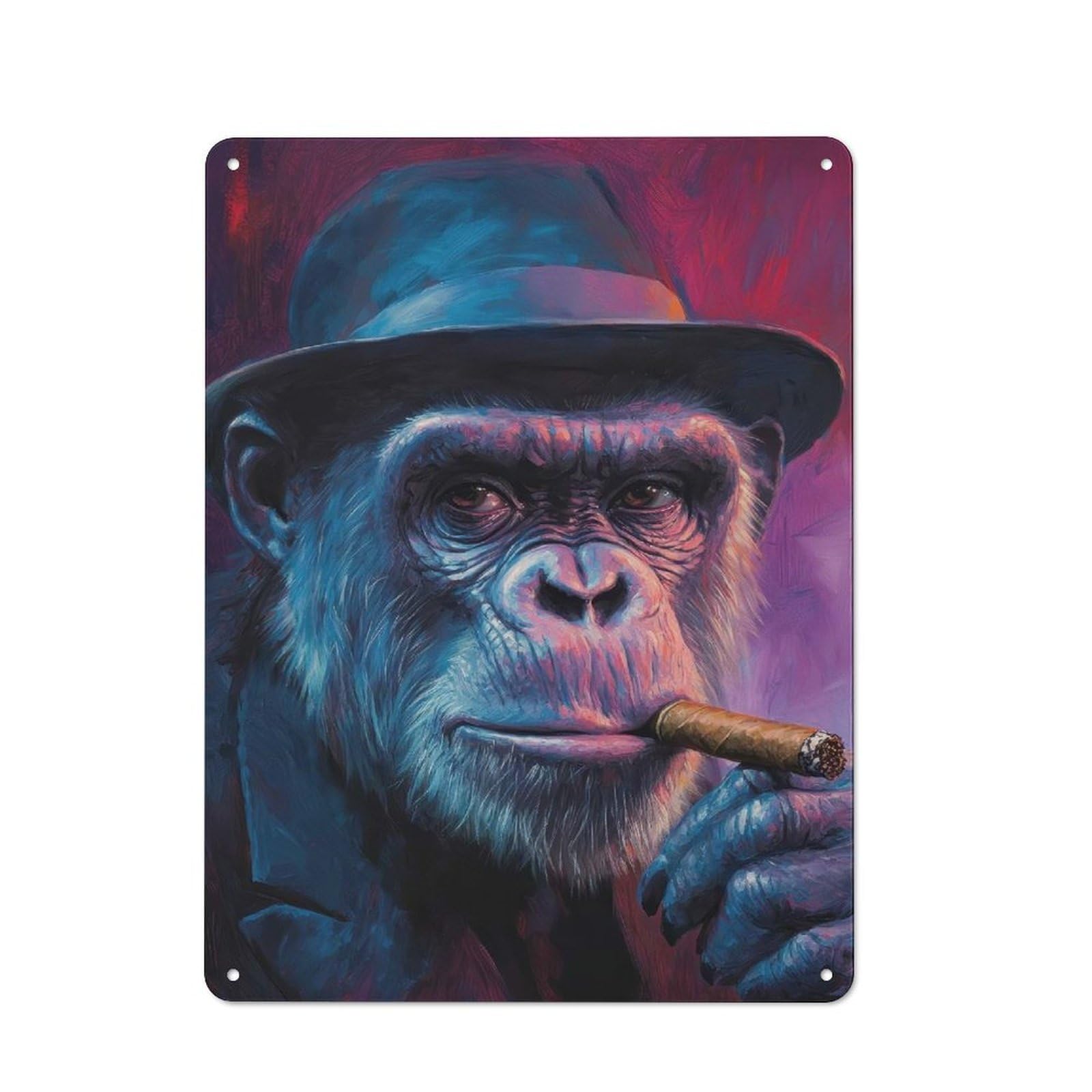 Junmoney The Coolest Chimp In Town Tin Wall Plaque 40X30cm With For Pub Or Café, For Hospitality Wall Decor Collectors
