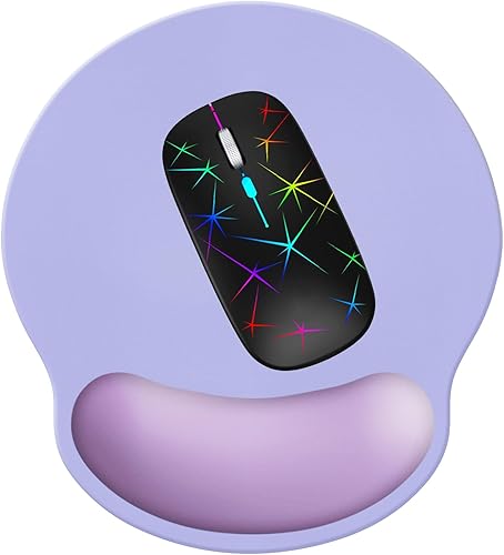 Miniatura 8 de Alfombrilla de mouse con soporte para reposamuñecas, alfombrilla ergonómica de espuma viscoelástica de 9 x 10 pulgadas, base de goma antideslizante