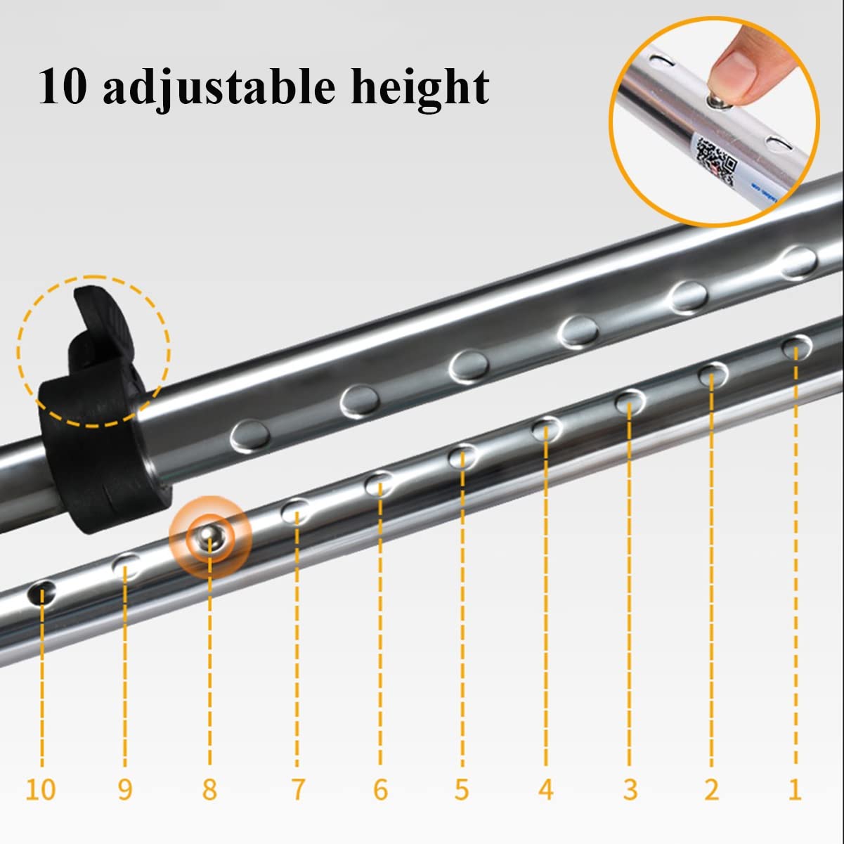Quadripode Bastone da Passeggio Bastone Telescopico Antiscivolo Sicurezza Bastoni da Passeggio Leggero Impugnatura Ergonomica for Anziani Disabili (Color : Gold)