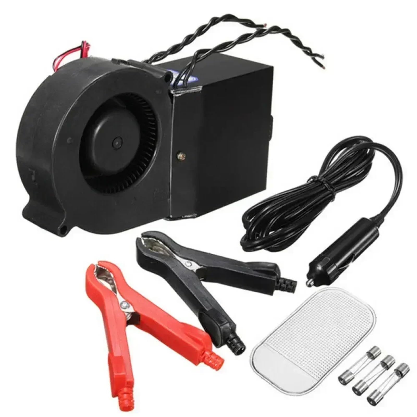 Calentador de Coche Calentador de Coche portátil, Potente, Doble turbina, 12 V, 150 W-350 W/24, 300 W-500 W, con calefacción rápida y descongelación(12V)