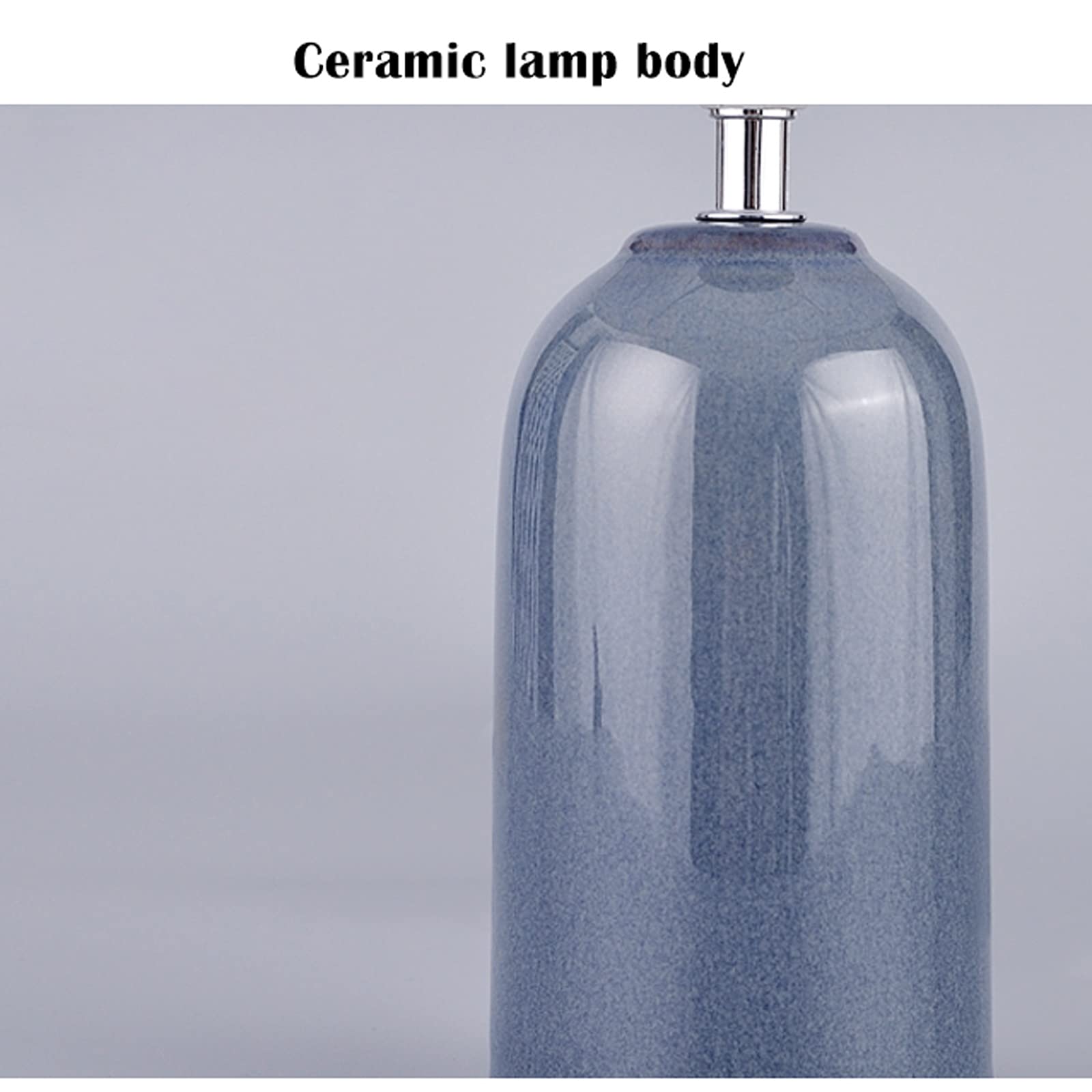 CCXXYGWJ na biurko Retro Niebieskie lampy stołowe Lampki nocne z abażurem z tkaniny Zwięzłe lampy nocne do domowego biura Cafe Lampka do nauki, 13,4" H Lampka na biurko na biurko Led