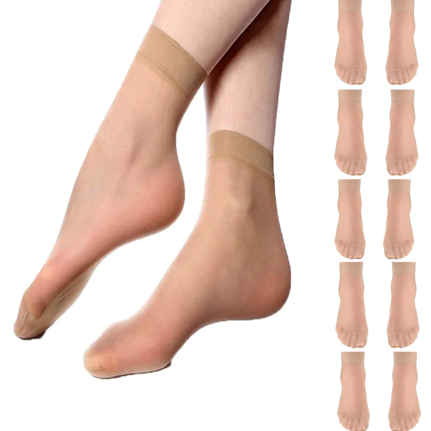 nicsy Women Ankle Length Socks Low Cut Invisible Boat Girls Socks Comfort No Show, floral, transparent socks, winter socks Free Size Pack 5-picture-51