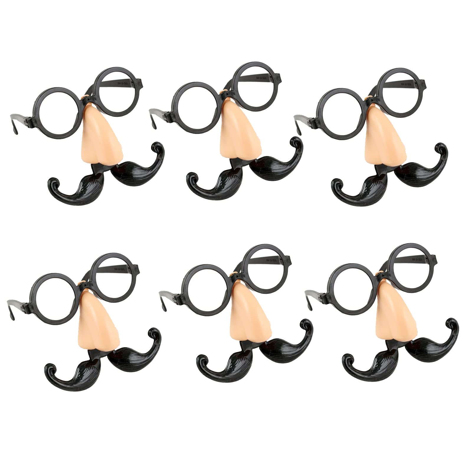 brown leaf Halloween Funny Glasses Tricky Props Nose Mustache Funny Set of 6 Disguise Set for Halloween Birthday Party Accessories Props