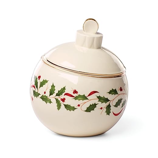 Lenox 890765 Holiday Ornament Candy Jar, Christmas Hosting