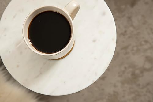 Miniatura 5 de Kate and Laurel Tira - Elegante mesa redonda para bebidas, 10 x 22 pulgadas, mármol blanco y oro, moderna mesa de Martini circular glamorosa para