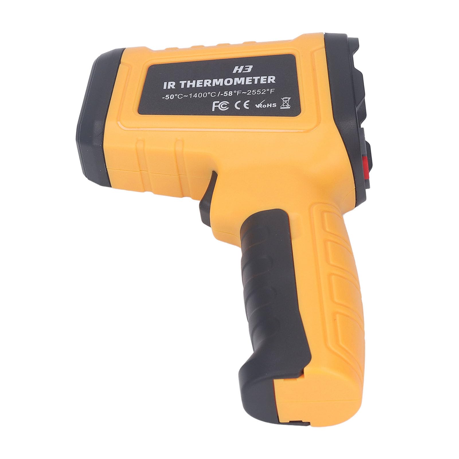 ViaGasaFamido Termómetro Infrarrojo, Medidor de Temperatura Portátil ABS 58 a 2552 ℉ Relación de Distancia 50 a 1 Pantalla LCD Retroiluminada para Soldar Cocinar HVAC Uso Industrial Automotriz