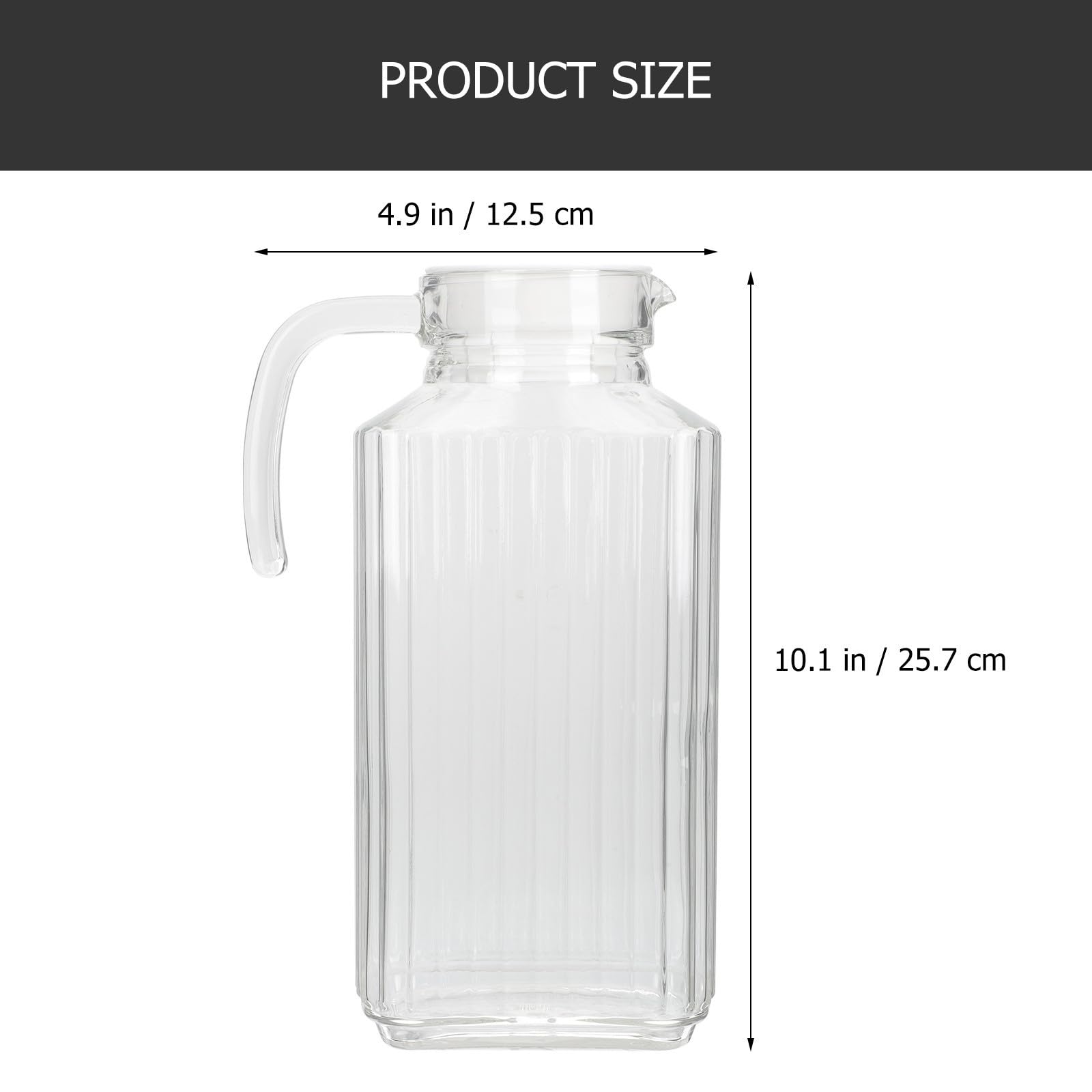 Garneck Jarra de Agua de Vidrio de 1.7l Tapa Resistente, Gran Capacidad para Bebidas Frías y Calientes, Adecuado para Hogar y Oficina