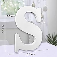 Vista 2 de AOCEAN Letras de madera grandes blancas de 10 pulgadas, letras de madera sin terminar para decoración de pared, letras decorativas de pie