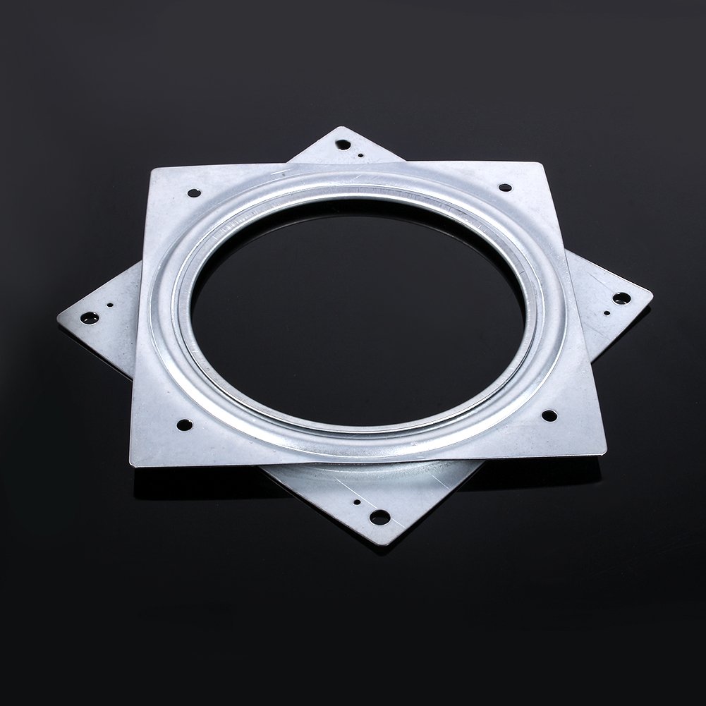 6x Quadratische Drehlager 7x7 Cm, 360° Drehteller, Stahl Verzinkt, Schwarz – Für Möbel, Stühle, Displayständer